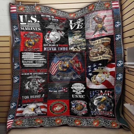Limited Edition Us Marines Corps Quilt Blanket Bedding Set Bluefink