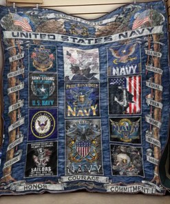 Limited Edition Us Navy Quilt Blanket Bedding Set