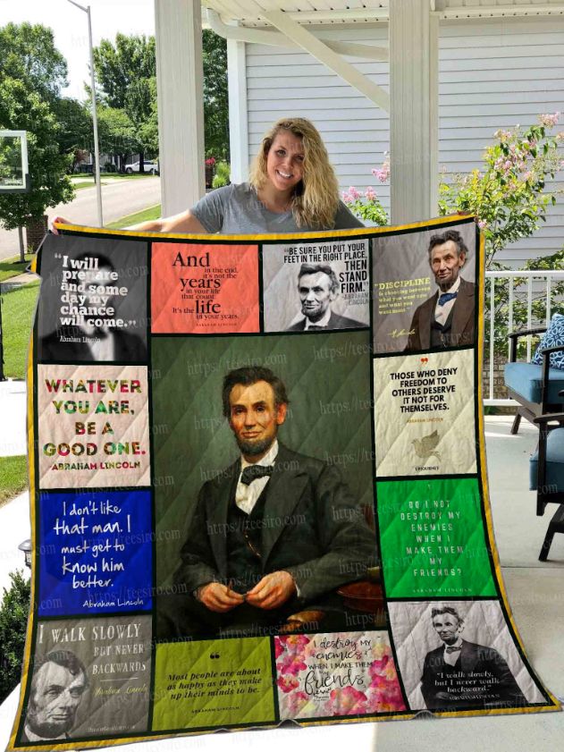 Lincoln Quotes Collection Quilt Blanket Bedding Set