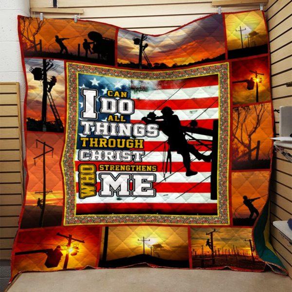 Lineman American Flag Printing Quilt Blanket Bedding Set Tdq-Qhn004168