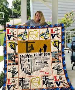 Lineman To My Son From Dad You Will Never Lose Personalized Quilt Blanket Bedding Set