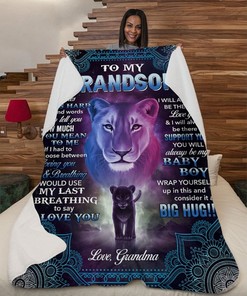 Lion To My Grandson Sometimes Its Hard To Find Fleece Blanket Quilt Blanket Bedding Set