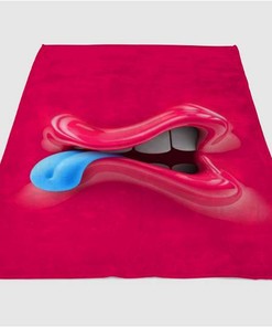 Lip Sherpa Fleece Blanket Gifts for Family, for Couple