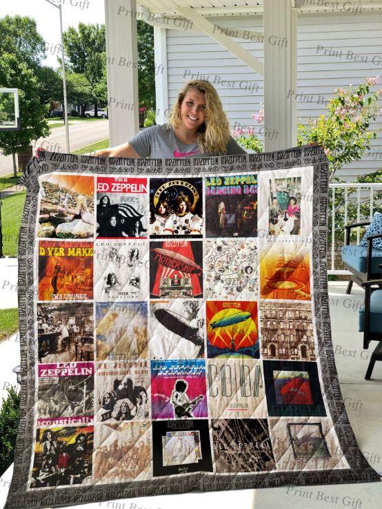 Listen Led Zeppelin Albums Cover Poster Ver Quilt Blanket Bedding Set
