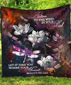 Listen To The Wind In Your Soul Dragonfly Quilt Blanket Bedding Set Option
