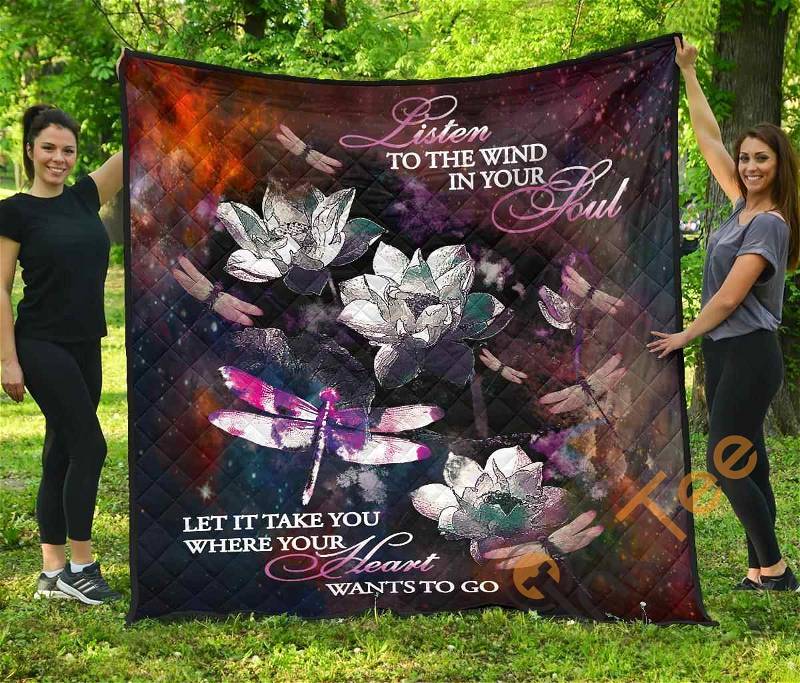 Listen To The Wind In Your Soul Dragonfly Quilt Blanket Bedding Set Option