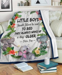 Little Boys Elephant Fleece Elephant Lover Sherpa Fleece Blanket Gifts for Family, for Couple