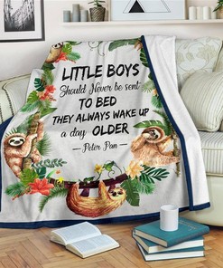 Little Boys Sloth Sloth Lover Sherpa Fleece Blanket Gifts for Family, for Couple