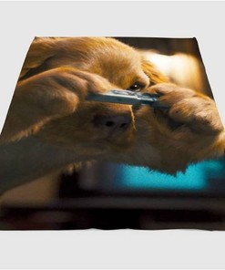 Little Dog Sherpa Fleece Blanket Gifts for Family, for Couple