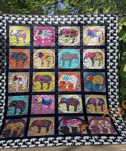 Little Elephants Quilt Blanket Bedding Set
