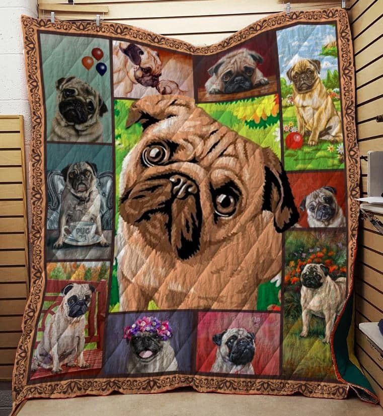 Little Pug Quilt Blanket Bedding Set for Home Décor