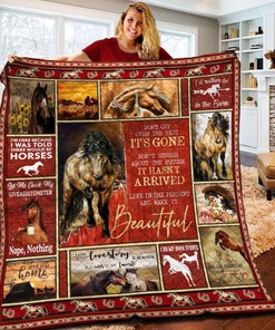 Live In The Present And Make It Beautiful Horse Quilt Blanket Bedding Set