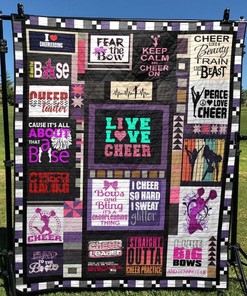 Live Love Cheer Quilt Blanket Bedding Set for Home Décor
