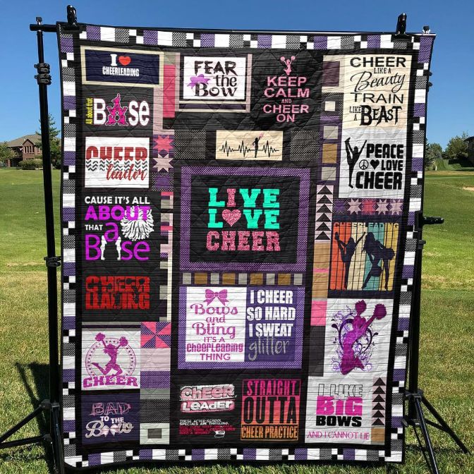 Live Love Cheer Quilt Blanket Bedding Set for Home Décor