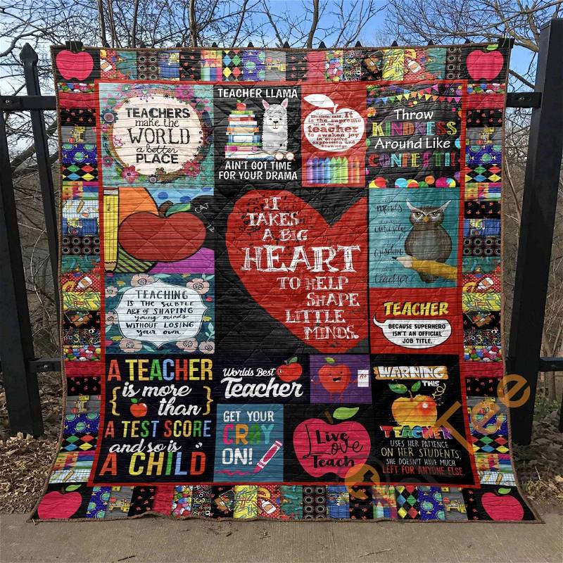 Live Love Teach Quilt Blanket Bedding Set