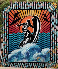 Live to Surf Quilt Blanket Bedding Set