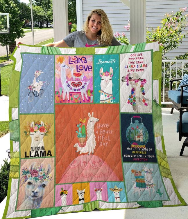 Llama Have A Beatiful Day Quilt Blanket Bedding Set