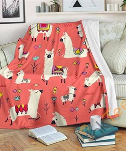 Llama Pattern Sherpa Fleece Blanket Gifts for Family, for Couple