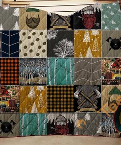 Logger's Tree And Chainsaw Quilt Blanket Bedding Set