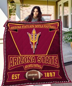 Logo Ncaa Arizona State Sun Devils Quilt Blanket Bedding Set