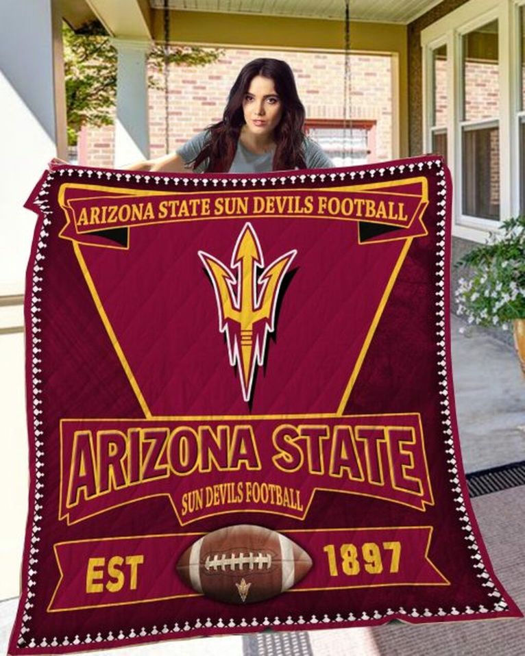Logo Ncaa Arizona State Sun Devils Quilt Blanket Bedding Set