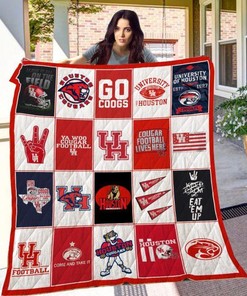 Logos Of Houston Cougars Quilt Blanket Bedding Set