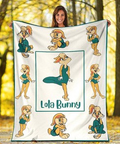 Lola Bunny Looney Tunes Cartoon Sherpa Fleece Blanket Gifts for Family, for Couple
