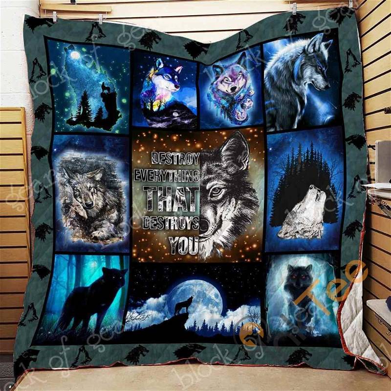 Lone Wolf Quilt Blanket Bedding Set