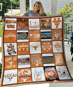 Longhorns Ncaa Texas Quilt Blanket Bedding Set