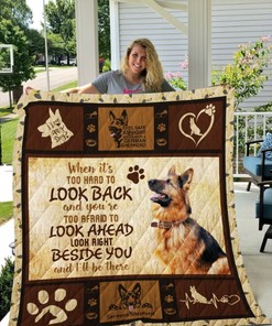 Look Right Beside You And I'll Be There German Shepherd Quilt Blanket Bedding Set