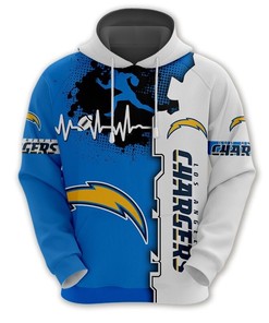 Los Angeles Chargers 3D All Over Print Zip Hoodie for Nfl Fans
