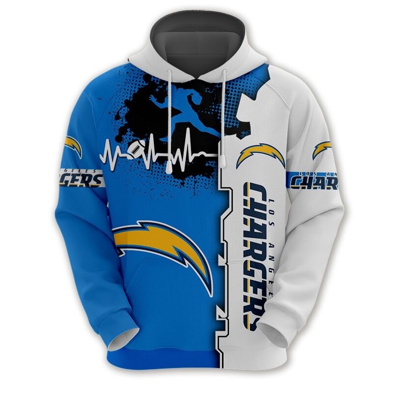Los Angeles Chargers 3D All Over Print Zip Hoodie for Nfl Fans