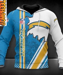 Los Angeles Chargers 3D Football NFL Hoodie