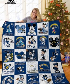 Los Angeles Chargers Disney Mickey Mouse Quilt Blanket