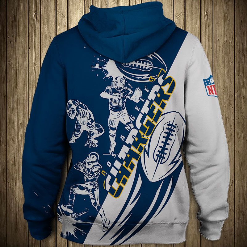 Los Angeles Chargers Hoodie 3D Cartoon Player Cute Zip Hoodie - Image 2