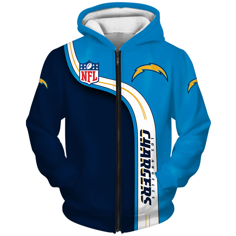 Los Angeles Chargers Hoodie 3D Cute Zip Hoodie Pullover Gift for Fans - Image 2