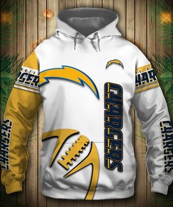 Los Angeles Chargers Hoodie 3D Graphic Balls Zip Hoodie Pullover