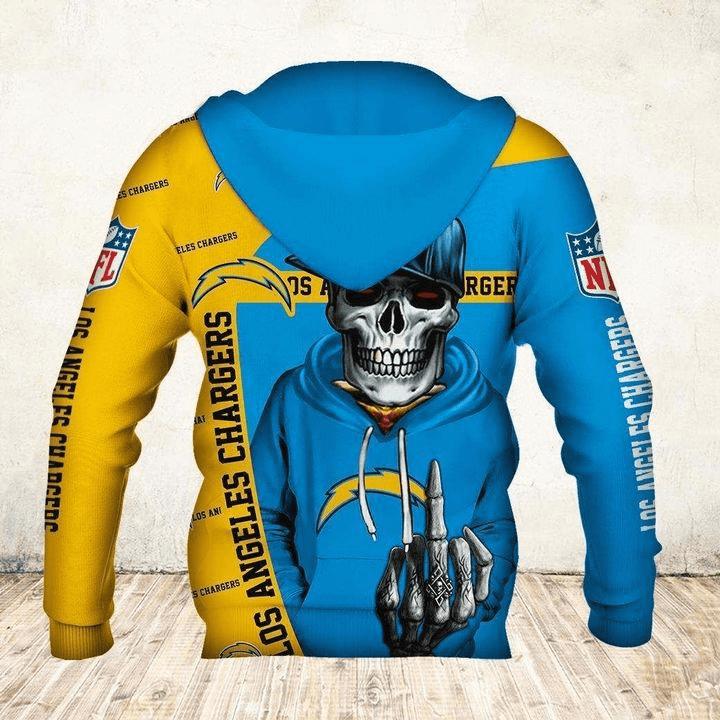 Los Angeles Chargers Hoodie 3D Zip Hoodie Cute Death Gifts for Fans - Image 2