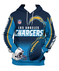 Los Angeles Chargers Hoodie 3D Zip Hoodie Cute Flame Balls Graphic Gifts for Fans