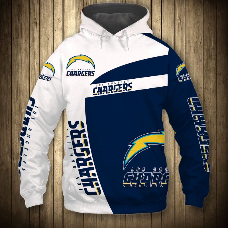 Los Angeles Chargers Hoodie 3D Zip Hoodie Pullover Gift for Fans - Image 3