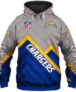 Los Angeles Chargers Hoodie 3D Zip Hoodie Pullover Size S-5Xl
