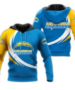 Los Angeles Chargers Hoodie Curve Graphic Gifts for Fans