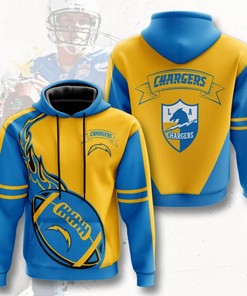 Los Angeles Chargers Hoodie Flame Balls Graphic Gift for Fans