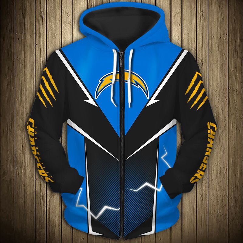 Los Angeles Chargers Hoodie Lightning Graphic Gifts for Fans - Image 3