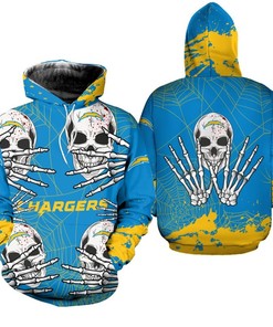 Los Angeles Chargers Hoodie Skull for Halloween Graphic