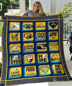 Los Angeles Chargers Love Chargers Quilt Blanket Bedding Set