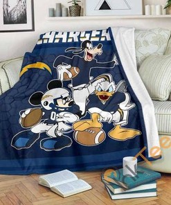 Los Angeles Chargers Team Sherpa Fleece Blanket Gifts for Family, for Couple
