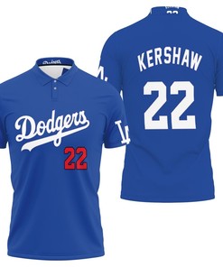 Los Angeles Dodgers Clayton Kershaw 22 2020 Mlb Navy Blue Jersey Inspired 3D All Over Print Polo Shirt