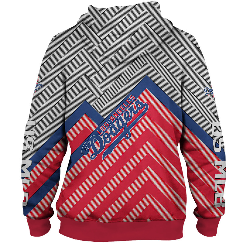 Los Angeles Dodgers Hoodie 3D Baseball Zip Hoodie for Fan - Image 2