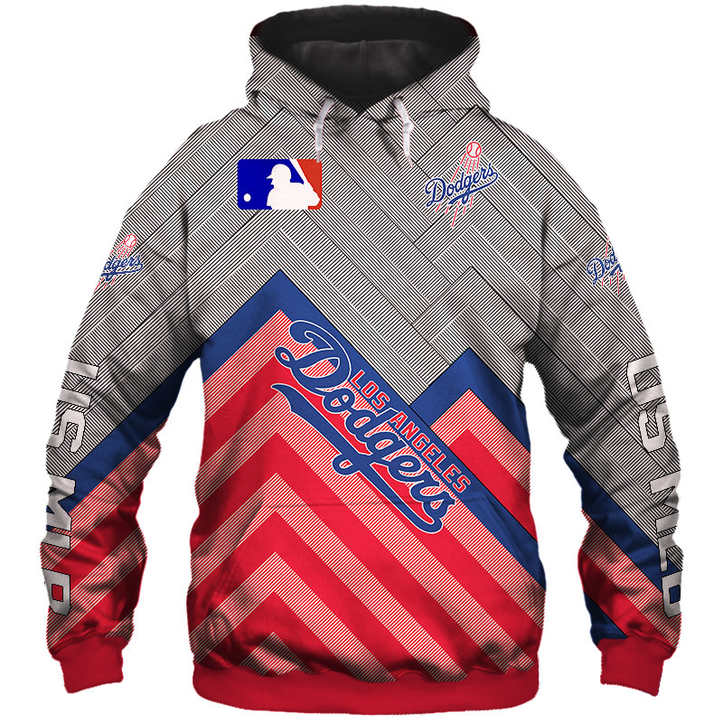 Los Angeles Dodgers Hoodie 3D Baseball Zip Hoodie for Fan - Image 3